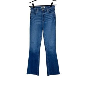 PAIGE Jeans High Rise Claudine Cropped Flare Raw Hem